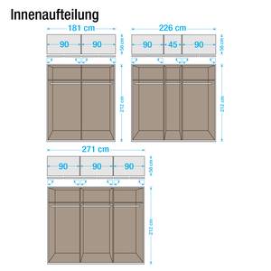 Drehtürenschrank Narbonne Alpinweiß/Glas Weiß - Schrankbreite: 181 cm - 4-türig