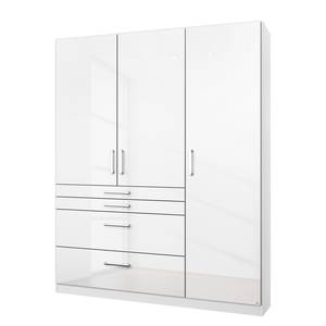 Armoire à portes battantes Homburg I Blanc alpin brillant - Largeur : 136 cm - Sans portes miroir