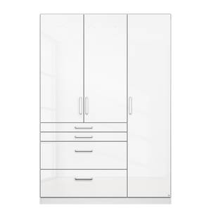 Armoire à portes battantes Homburg I Blanc alpin brillant - Largeur : 136 cm - Sans portes miroir