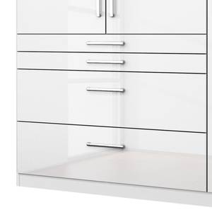 Armoire à portes battantes Homburg I Blanc alpin brillant - Largeur : 181 cm - Sans portes miroir