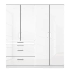 Armoire à portes battantes Homburg I Blanc alpin brillant - Largeur : 181 cm - Sans portes miroir