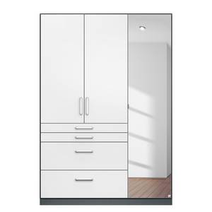 Armoire Homburg II Gris métallisé - Largeur : 136 cm - Avec portes miroir