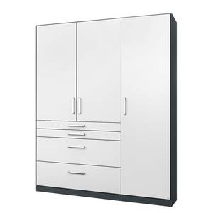 Armoire Homburg II Gris métallisé - Largeur : 136 cm - Sans portes miroir