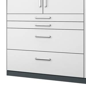 Armoire Homburg II Gris métallisé - Largeur : 136 cm - Sans portes miroir