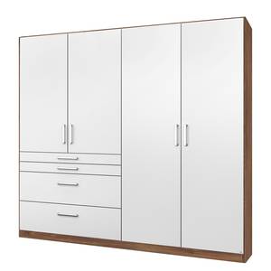 Armoire Homburg II Blanc / Imitation chêne de Stirling - Largeur : 181 cm - Sans portes miroir