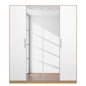Armoire à portes battantes KiYDOO I Blanc / Imitation chêne de Riviera - 181 x 197 cm - Classic