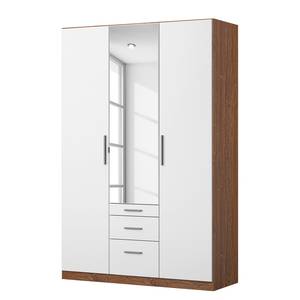 Drehtürenschrank KiYDOO IV Weiß / Eiche Stirling Dekor - 136 x 197 cm - 3 Türen - Comfort