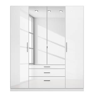 Drehtürenschrank KiYDOO IV Hochglanz Weiß / Alpinweiß - 181 x 210 cm - 4 Türen - Basic