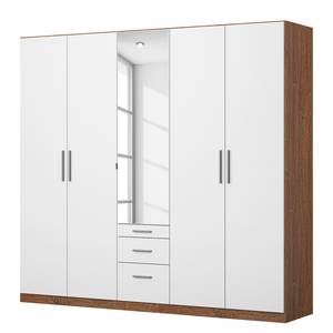 Drehtürenschrank KiYDOO IV Weiß / Eiche Stirling Dekor - 226 x 197 cm - 5 Türen - Classic