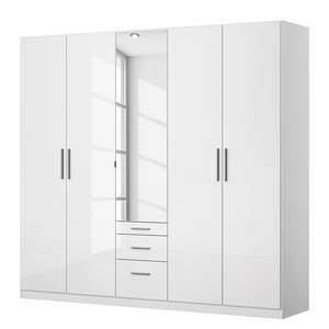 Armoire à portes battantes KiYDOO IV Blanc brillant / Blanc alpin - 226 x 197 cm - 5 portes - Basic