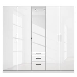 Armoire à portes battantes KiYDOO IV Blanc brillant / Blanc alpin - 226 x 197 cm - 5 portes - Classic