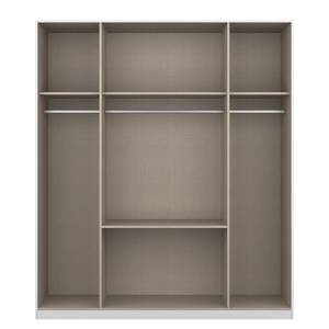 Drehtürenschrank KiYDOO IV Hochglanz Weiß / Eiche Stirling Dekor - 181 x 210 cm - 4 Türen - Basic