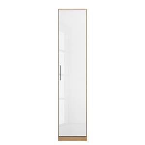 Armoire à portes battantes KiYDOO V Blanc brillant / Imitation chêne de Riviera - 47 x 210 cm - 1 porte - Basic