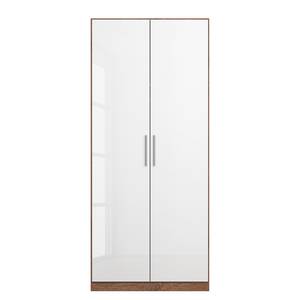 Drehtürenschrank KiYDOO V Hochglanz Weiß / Eiche Stirling Dekor - 91 x 210 cm - 2 Türen - Basic