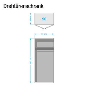 Drehtürenschrank KiYDOO Landhaus II Alpinweiß - 91 x 197 cm