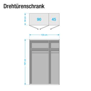 Armoire portes battantes KiYDOO Landhaus II - Blanc alpin - 136 x 197 cm