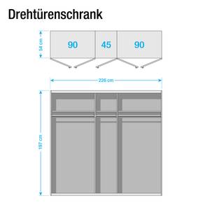 Armoire portes battantes KiYDOO Landhaus II - Blanc alpin - 226 x 197 cm