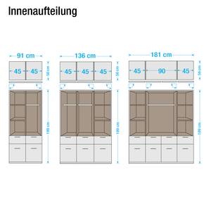 Armoire à portes battantes Bochum-Extra Blanc alpin / Imitation chêne de Sonoma - 136 cm - 3 portes