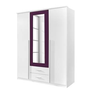 Armoire à portes battantes Krefeld Blanc alpin / Mûre - 136 cm - 3 portes - Largeur : 136 cm