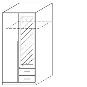 Armoire à portes battantes Krefeld Avec miroir Imitation chêne de San Remo / Blanc alpin 91 cm