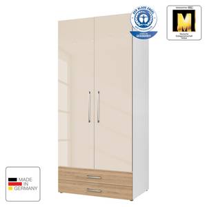 Armoire à portes battantes KSW II Couleur latte macchiato brillant / Chêne sauvage - 2