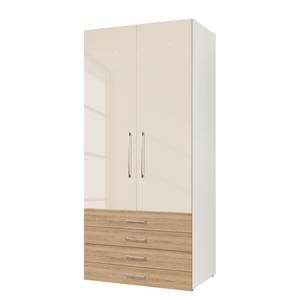 Armoire à portes battantes KSW II Couleur latte macchiato brillant / Chêne sauvage - 4