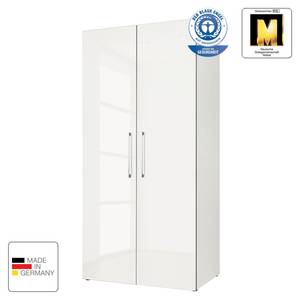 Armoire à portes battantes KSW I Blanc alpin brillant - Largeur : 100 cm - 2 porte