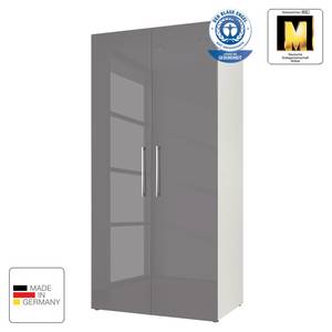 Armoire à portes battantes KSW I Gris lave brillant - Largeur : 100 cm - 2 porte