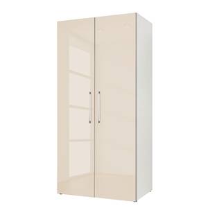 Armoire à portes battantes KSW I Couleur latte macchiato brillant - Largeur : 100 cm - 2 porte