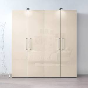 Armoire à portes battantes KSW I Couleur latte macchiato brillant - Largeur : 100 cm - 2 porte