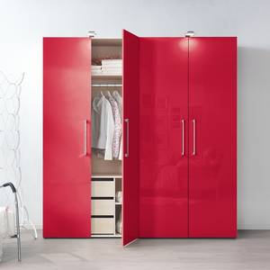 Armoire à portes battantes KSW I Rouge brillant - Largeur : 100 cm - 2 porte