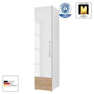 Armoire à portes battantes KSW Blanc alpin brillant / Chêne sauvage - Butoir à gauche - 2