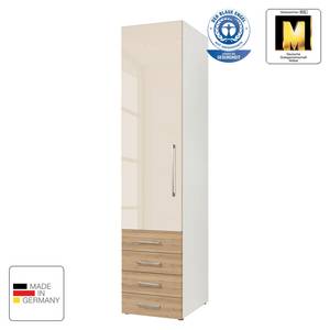 Armoire à portes battantes KSW Couleur latte macchiato brillant / Chêne sauvage - Butoir à gauche - 4