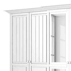 Armoire à portes battantes La Coquette Pin partiellement massif - Blanc - Largeur : 321 cm - 6 portes