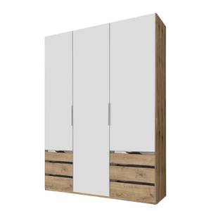 Armoire à portes battantes level 36A Blanc alpin / Imitation chêne parqueté - 150 x 216 cm - Sans portes miroir