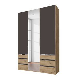 Drehtürenschrank Level 36A Lava / Plankeneiche Dekor - 150 x 216 cm - Mit Spiegeltür/-en