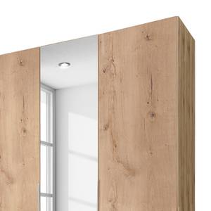 Draaideurkast level 36A Eiken planken look - 150 x 236 cm - Met spiegeldeuren