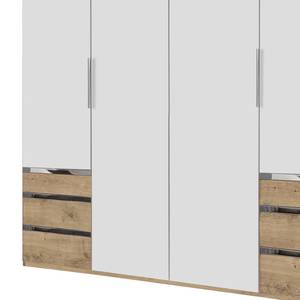 Drehtürenschrank Level 36A Alpinweiß / Plankeneiche Dekor - 200 x 236 cm - Ohne Spiegeltür/-en