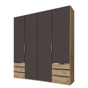 Drehtürenschrank Level 36A Lava / Plankeneiche Dekor - 200 x 216 cm - Ohne Spiegeltür/-en