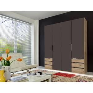 Drehtürenschrank Level 36A Lava / Plankeneiche Dekor - 200 x 216 cm - Ohne Spiegeltür/-en