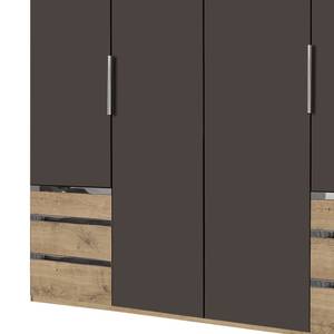 Drehtürenschrank Level 36A Lava / Plankeneiche Dekor - 200 x 216 cm - Ohne Spiegeltür/-en