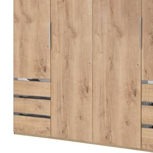 Draaideurkast level 36A Eiken planken look - 200 x 216 cm - Zonder spiegeldeuren