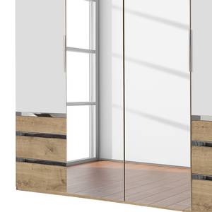 Draaideurkast level 36A Alpinewit/Eiken planken look - 200 x 236 cm - Met spiegeldeuren