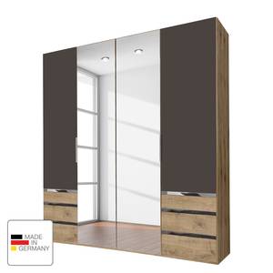 Drehtürenschrank Level 36A Lava / Plankeneiche Dekor - 200 x 236 cm - Mit Spiegeltür/-en