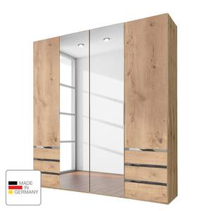 Draaideurkast level 36A Eiken planken look - 200 x 236 cm - Met spiegeldeuren