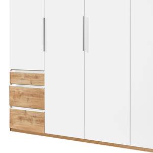 Drehtürenschrank Level 36A Alpinweiß / Plankeneiche Dekor - 250 x 216 cm - Ohne Spiegeltür/-en