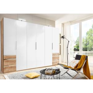 Armoire à portes battantes level 36A Blanc alpin / Imitation chêne parqueté - 300 x 236 cm - Sans portes miroir