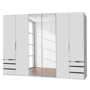 Armoire à portes battantes level 36A Blanc alpin - 300 x 216 cm - Avec portes miroir