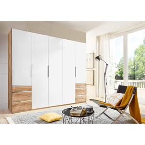 Drehtürenschrank Level 36A Alpinweiß / Plankeneiche Dekor - 250 x 216 cm - Ohne Spiegeltür/-en