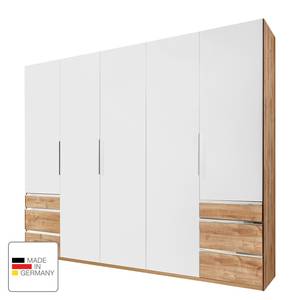 Drehtürenschrank Level 36A Alpinweiß / Plankeneiche Dekor - 250 x 236 cm - Ohne Spiegeltür/-en